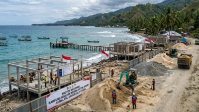 Proyek Kampung Nelayan Merah Putih di Sumalata Diduga Gunakan Material Ilegal